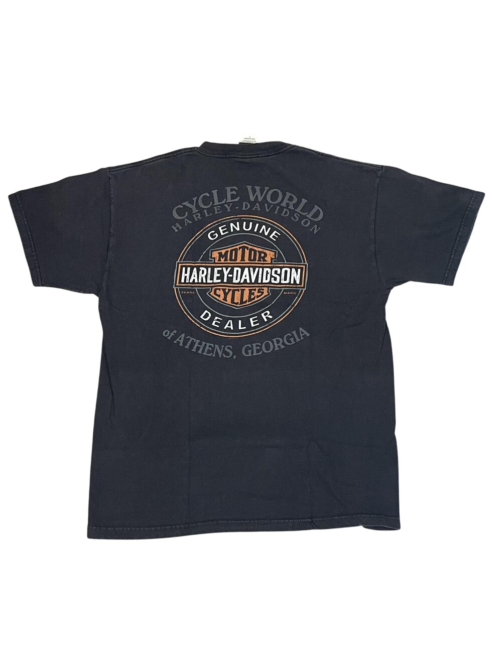 Harley-Davidson Shirt Mens Large Black Athens GA Dealer Biker Graphic Tee USA
